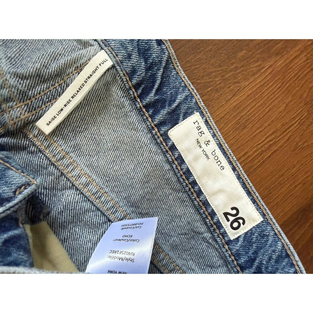 Rag & Bone Saige Low Rise Relaxed Straight Jeans Sz 26 Casual Denim Grunge - Picture 7 of 9